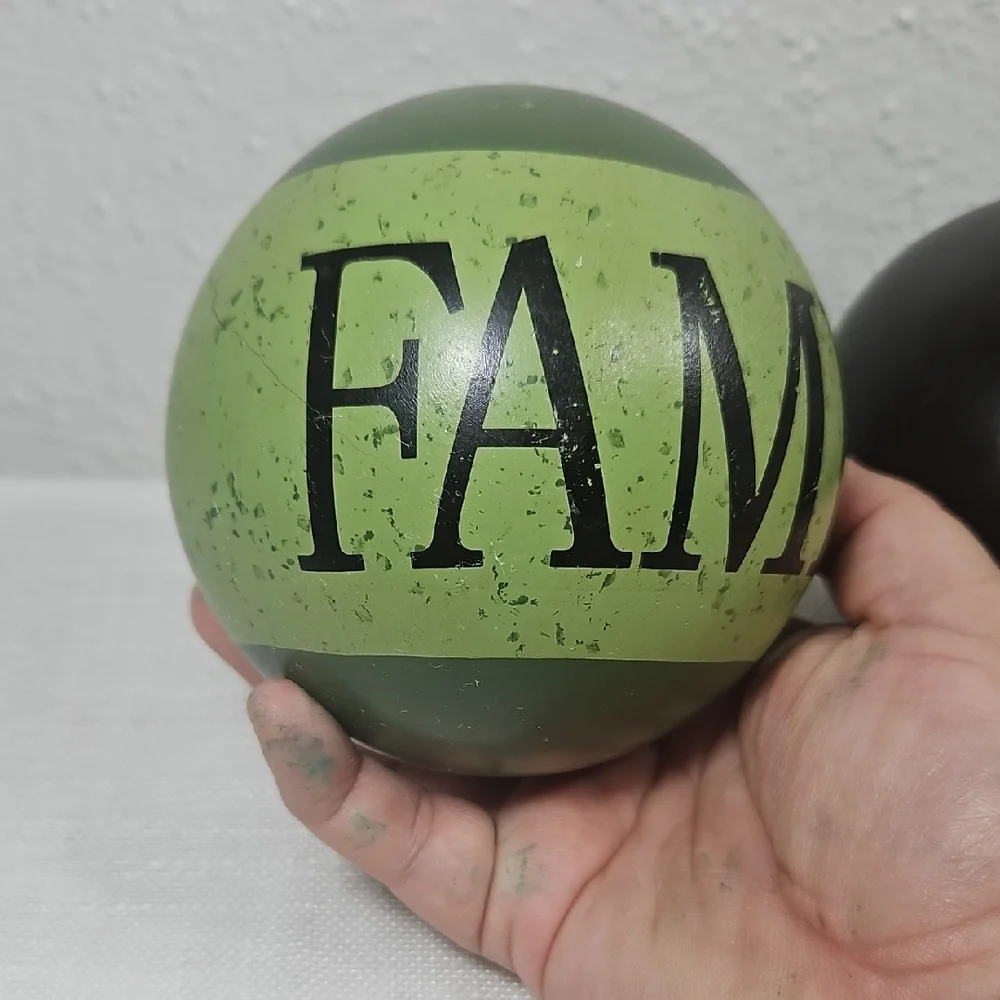 Family Faith Home Decorative 3 Spheres Set - Green, Brown, Tan